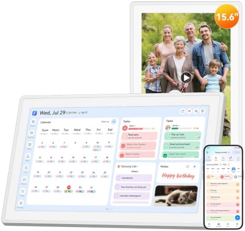 15.6" Smart Digital Calendar, Family Hub Planner (White) by Cotoala