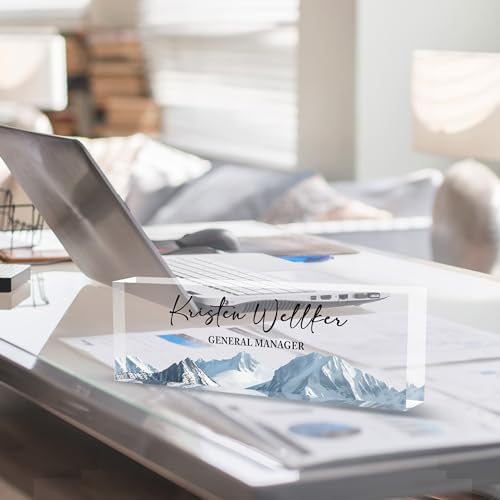Desk Name Plate Personalized Name Plate for Desk, Office Desk Decor, 3D Style Personalized Plaque Name Plates for Desks Custom Appreciation Gifts for Boss Lady Employee Coworkers (Mountains) - Image 6