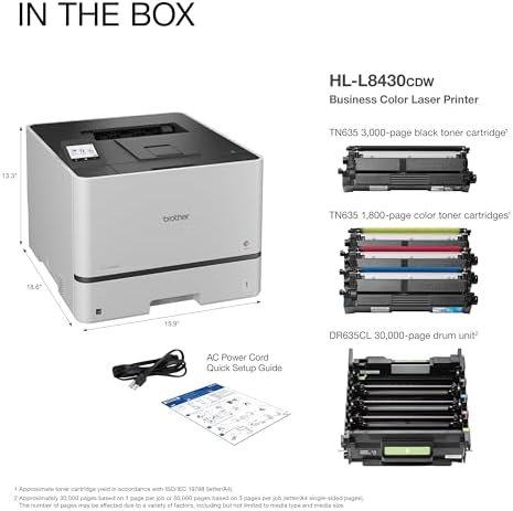 Brother HL-L8430CDW Business Color Laser Printer with Low-Cost Printing and Wireless Networking - Image 3
