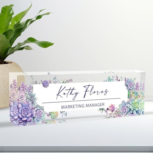 Custom Desk Name Plates, Personalized Acrylic Name Plate for Office, Customize Office Decor, Gift by Ueedklaayy