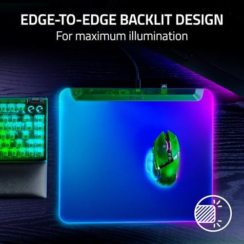 Razer Firefly V2 Pro Fully Illuminated RGB Gaming Mouse Mat, Phantom Green - Image 2