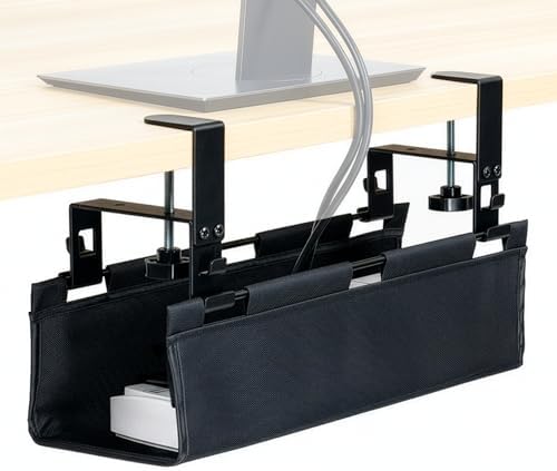 VIVO Black Clamp-on 16 in Fabric Cable Management Tray, DESK-AC16F-C by VIVO