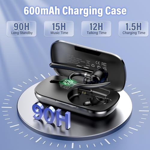 Bluetooth Headset, 90Hrs Bluetooth 5.3 Earpiece, APTX HD Audio, Mute Button - Image 2