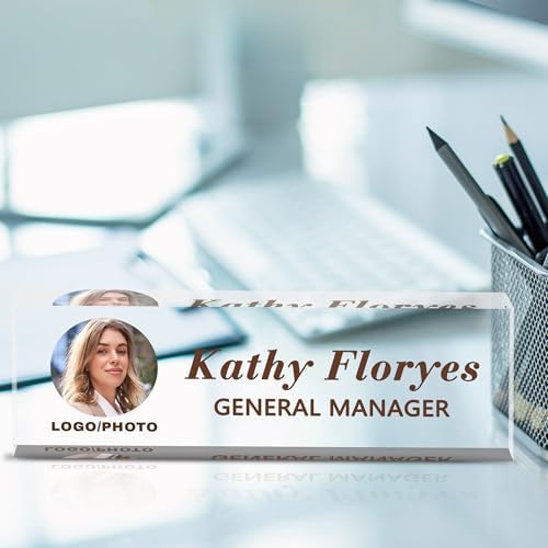 Desk Name Plate Personalized, Custom Name Plate for Desk, Personalized Acrylic Name Plate for Office, Customize Name Plates for desks, Desk Decor for Office Gift by Ueedklaayy