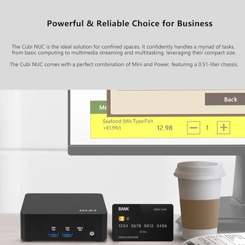 msi Cubi NUC AI Business Mini Desktop, Intel 14-Core Ultra 5 125H, 16GB DDR5, 512GB SSD, Support 4-Display & 4K, 2 x Thunderbolt 4, 2 x HDMI, Dual 2.5G LAN, Wi-Fi 6E, Windows 11 Pro, Black - Image 4