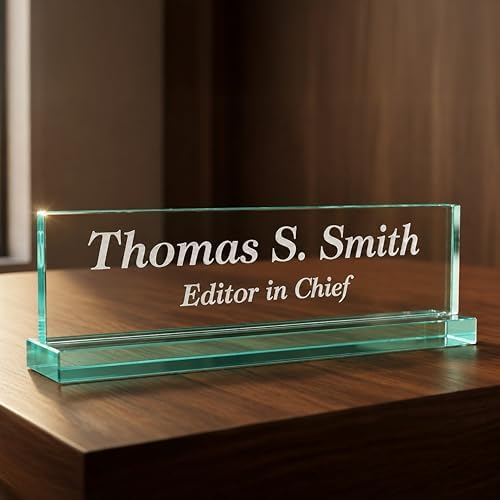 Personalized Acrylic Office Desk Name Plate, Laser Engraved by Lasercrafting