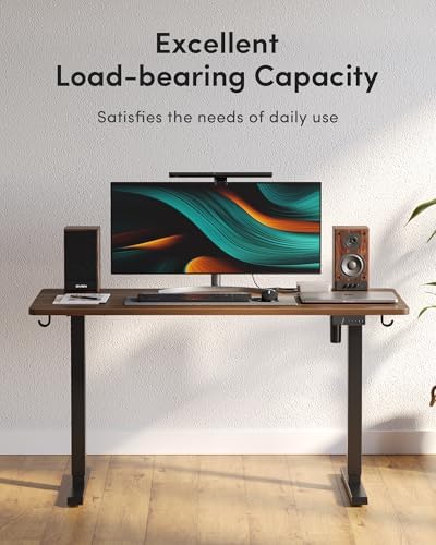 DESINO Standing Desk, 40 × 24 Inches Electric Height Adjustable, Sit and Stand Up, Computer Office Desk with Splice Board, Black Frame/Black Walnut TOP - Image 6