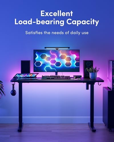 DESINO Standing Desk, 40 × 24 Inches Electric Height Adjustable, Sit and Stand Up, Computer Office Desk with Splice Board, Black Frame/Black TOP - Image 6