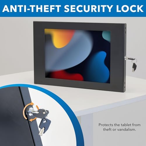 Mount-It! Anti-Theft iPad Wall Mount Holder, Lockable Low-Profile, Black - Image 5