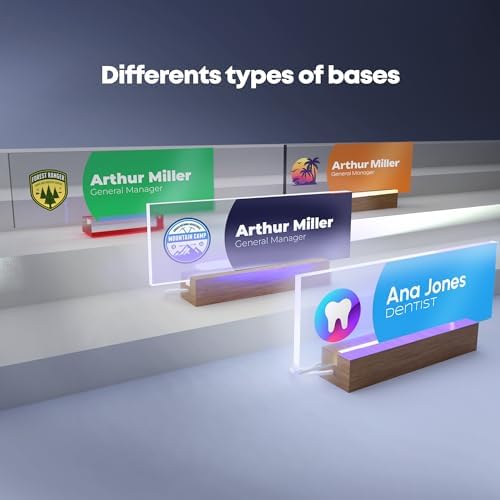 EGD Acrylic Desk Name Plate Personalized with Logo I Custom Office Desk Accessories I Custom Name Plate with Color Options I Cute Office Decor (10 x 3.5 Inch) (2. Acrylic with Logo) - Image 5