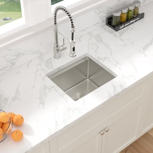 Sarlai 17 Inch Kitchen Sink Undermount 17"x15" Bar Pre Workstation Sinks - Image 4