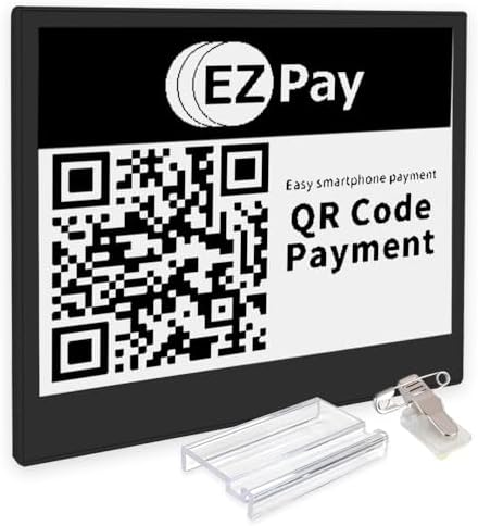 [Santek] EZ Sign NFC E-Paper Display – Battery-Free, 0.13" Ultra-Thin Rewritable 2-Color Display, Unique ID & Name Tag, No Pairing, PC/Android/iOS Compatible IP65 (Black, 4.2 inch) by Santek