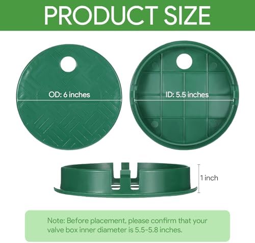2Pcs Sprinkler Valve Cover, ID 5.5" OD 6" Sprinkler Covers for Outside Sprinkler Irrigation System, Round Irrigation Valve Box Cover Lid for Garden, Lawn Yard Irrigation Box (6 Inch) - Image 2