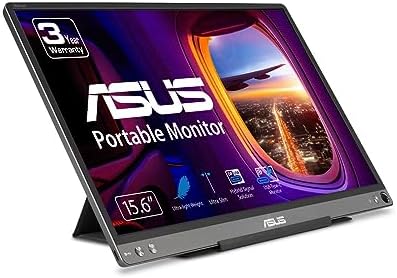 ASUS ZenScreen 15.6” 1080P Portable USB Monitor (MB16ACE) - Full HD (1920 x 1080), IPS, USB Type-C, Eye Care, Anti-Glare Surface, Lite Smart Case, External Screen for Laptop, 3-Year Warranty by Unknown
