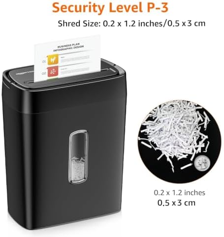 Amazon Basics 12-Sheet Cross-Cut Paper and Credit Card Shredder with Overheat Protection, Black (New Model) - Image 3