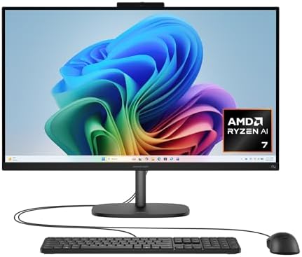 HP OmniStudio 27 inch All-in-One Desktop Next Gen AI PC, FHD Display, AMD Ryzen AI 7 445, 16 GB RAM, 512 GB SSD, AMD Radeon 840M Graphics, Windows 11 Home, Jet Black, 27-cw0102 (2026) by Unknown