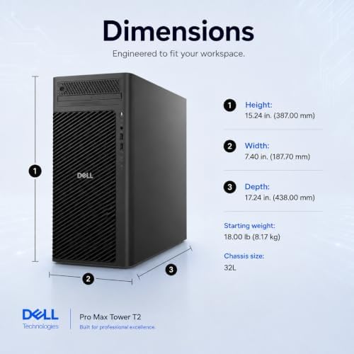 Dell Pro Max Tower T2 FCT2250, NVIDIA RTX 2000 Ada 16GB, Intel Ultra 7 265 - Image 7