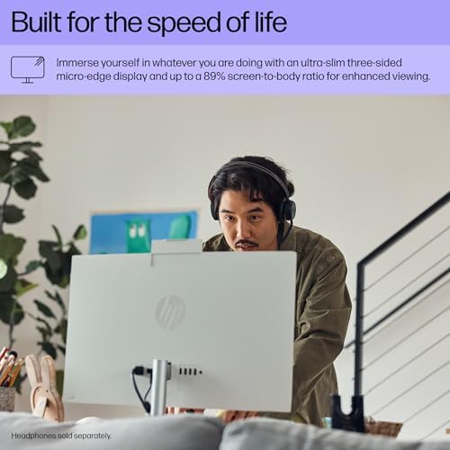 HP 23.8 inch All-in-One Desktop PC, FHD Display, Intel Core i5-1334U, 16 GB RAM, 512 GB SSD, Intel UHD Graphics, Windows 11 Home, Shell White, 24-cr0112 (2025) - Image 4
