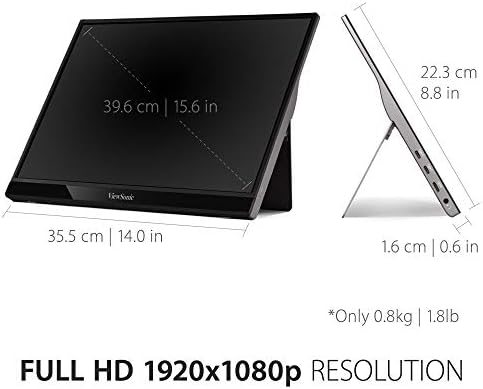 ViewSonic VG1655 15.6 Inch 1080p Portable Monitor for Laptop, USB C IPS - Image 4