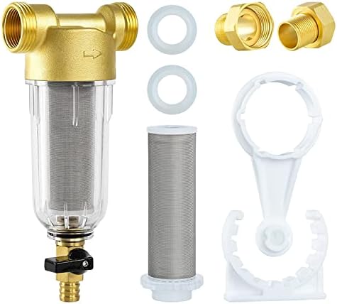 50 Micron Spin Down Sediment Filter for Whole House and Well Water, Reusable Washing Machine Water Filter, BPA-Free Pre-Filter by Turboyhood