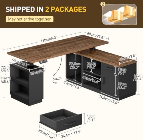 RALGEND 2 Pack L Shaped Standing Desk with Storage Drawer for Home Office - Image 2