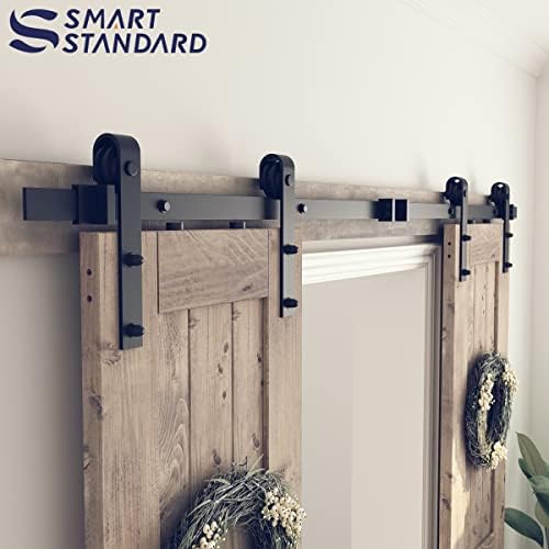SMARTSTANDARD 7 FT Double Barn Door Hardware Kit, Fit 21" Wide Door Panel - Image 4