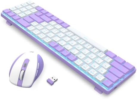 Redragon BS8773 Wireless Keyboard and Mouse Combo, 78 Keys 2.4Ghz Wireless Low-Profile Mechanical Red Switch Keyboard w/Slim Compact Design & Single Blue Backlit, Comfort Grip 2400 DPI Max Mouse - Image 4