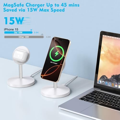 Magnetic Wireless Charger iPhone Charger Stand 2Pack Fast Stand Magnet Pad - Image 2