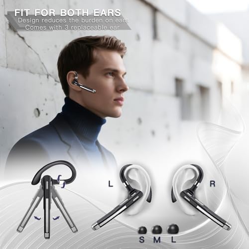 Bluetooth Headset,100Hrs Bluetooth 6.1 Earpiece, HD Audio, Mute Button - Image 6