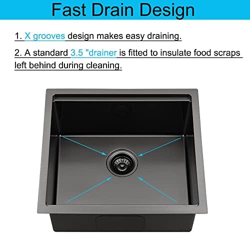 21 Inch Black Undermount Bar Sink - Image 5