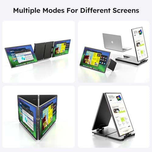 Dopesplay 15.6" Screen Extender for Laptop, FHD 1080P IPS Portable Monitor for Laptops, Triple Dual Laptop Extended Monitor Compatible with Windows, Mac, Android, Chrome 13-17 Inch Laptops - Image 5