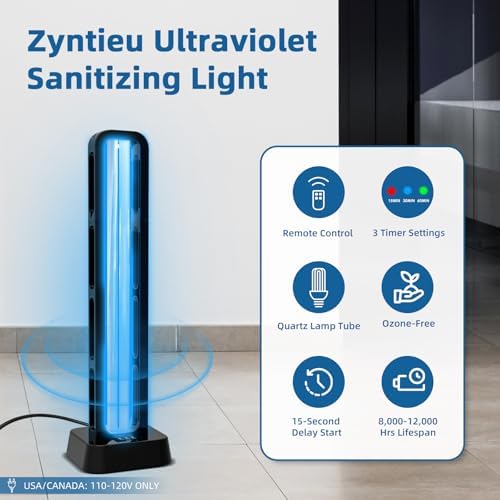 69W UV Light Sanitizer with Remote Control and 3 Timers – Home Disinfection Device 99.99% Cleaned of Germs, Viruses, Mold and Dust Mites – Whole Room Disinfection Lamp for Home and Office - Image 4