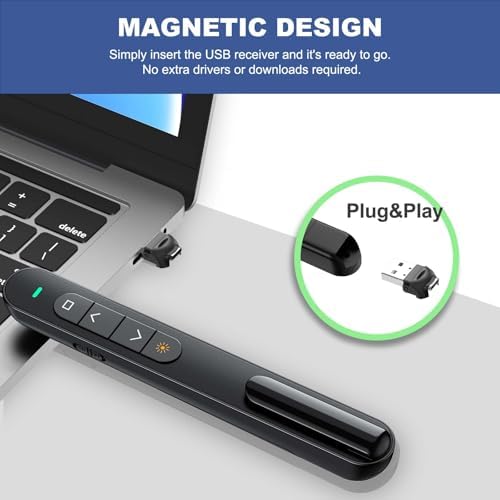 QUI Presentation Clicker with Volume Control, Wireless Presenter Remote - Image 5