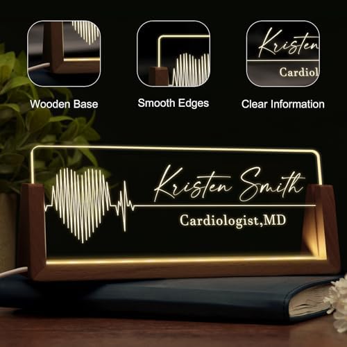 Custom Light Up Name Plate for Desk, Desk Name Plate Personalized with Logo, Employee Appreciation Gift, Personalized Office Gifts for Boss Coworkers Teacher, Office Decor for Women Men (Doctor/Nurse) - Image 4