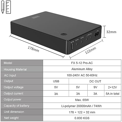 Mini UPS Battery Backup for Router, Modem, Security Camera - Image 3