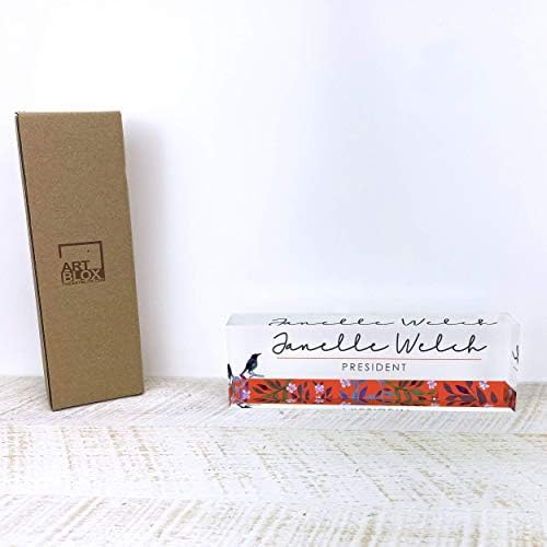 ARTBLOX Personalized Acrylic Desk Name Plate, Bird Singing Design - Image 5