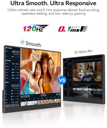 UPERFECT 4K 120Hz Portable Monitor Touchscreen, 16" 600Nits Gaming Monitor - Image 4