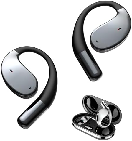 Wireless Headset Wireless Headphones Handsfree Call Wireless Earpiece Noise Cancellation Earbud Earphones Mic Compatible with Cell Phones Car Driver Trucker Business Office (Black with Box) by TOPEPOP
