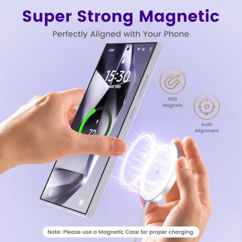 15W Magnetic Fast Charging Pad, Wireless Charger for Samsung & Android - Image 5