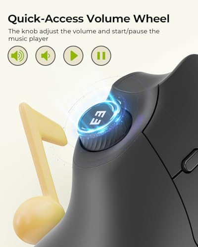 seenda MOU-302 Wireless Bluetooth Ergonomic Vertical Mouse with Volume Knob - Image 5