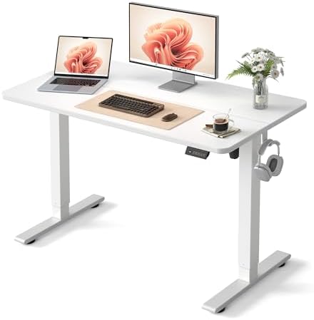 FEZIBO 48" Electric Standing Desk Height Adjustable Desk, White by FEZIBO