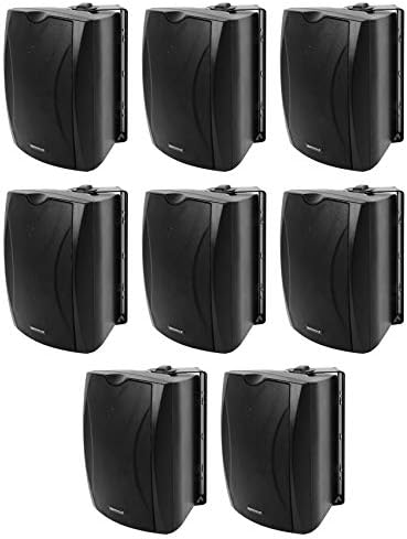 Rockville WET-6B Black 6.5" 70V Indoor/Outdoor Wall Speaker, 8-Pack by Rockville