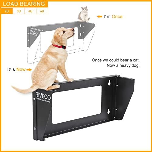 RIVECO 2U Wall Mount Rack for Network| Reinforced Heavy Load 66-99 LBS Small Server Racks Vertical & Horizontal Mounting for 19 inches IT & Studio Equipment. - Image 3