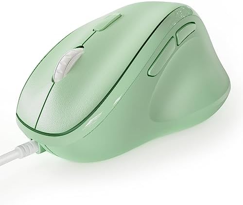Micropack Ergonomic Mouse Wired for Laptop, PC Computer and Desktop, Ergo Mouse Vertical with Silent Clicks, Up to 3200 DPI Adjustable Mouse Sensitivity, Green by Unknown