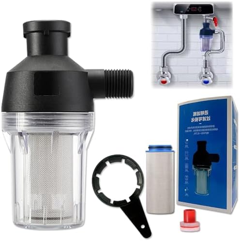 Spin Down Sediment Filter, Reusable Sediment Water Filter, with 250 Mesh Screen, Leak-Proof Gasket and wrench, For water heaters, washing machines, water purifiers with 1/2" threaded connectors. by musibo