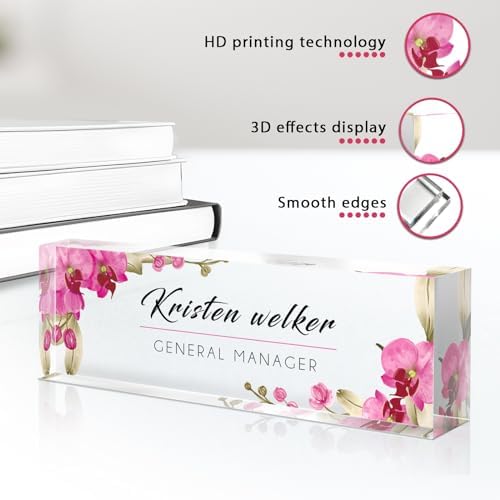 Gowelly Desk Name Plate Personalized, Custom Name Plate for Desk, Personalized Christmas Gifts for Coworkers Desk Decor, Appreciation Office Gifts for Employees, Teacher, Nurse, Social Worker - Image 4