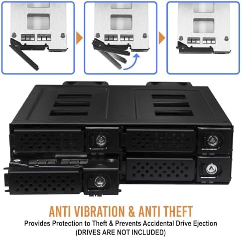 Kingwin U.2/U.3 NVMe Mobile Rack Cage with SlimSAS Connector for 5.25” Bay – Support PCIe 4.0 Hot-Swappable SSD Enclosure for Seamless Data Transfer and Storage Expansion - Image 7
