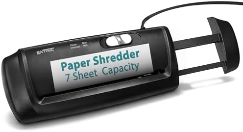 EXTRIC Paper Shredder for Home 7 Sheet Strip-Cut Mini Document Shredder by EXTRIC