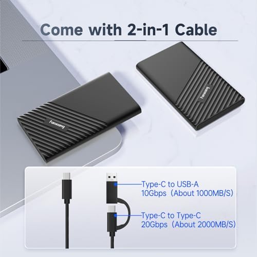 fanxiang 500GB External SSD Portable, Up to 2000MB/s, USB C External Solid State Drive External Hard Drive, USB 3.2 Gen2*2 Type-C SSD for iPhone 15/Pro/PC/Laptops/Creators/Gaming - Image 4