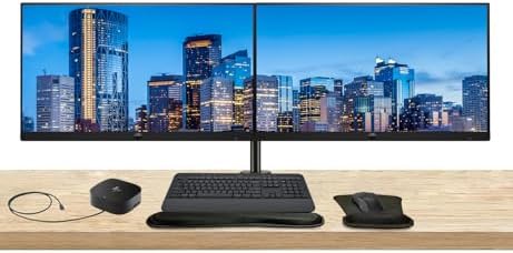 HP Series 3 Pro 22-inch 322pf FHD 1080p LCD Monitor, 2-Pack Bundled with Desk Mount Stand, USB-C Multiport G5 Dock, MK650 Wireless Keyboard & Mouse, Gel Mouse & Wrist Pad by HP